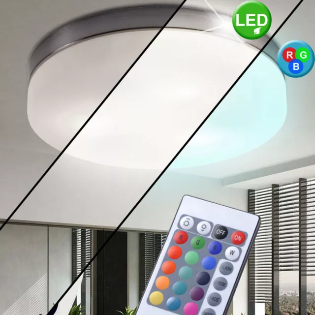 Design RGB LED Lampe De Plafond Intensité Variable Glas la Vie Chambre Éclairage