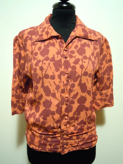 CULT VINTAGE '80 Camicia Donna Viscosa Blusa Woman Rayon Shirt Sz.S - 42