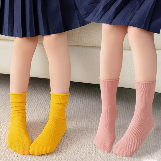 2/3 Pairs Baby Kids Ice Silk Socks Girls Solid Candy Color Thin Soft Cotton Sock