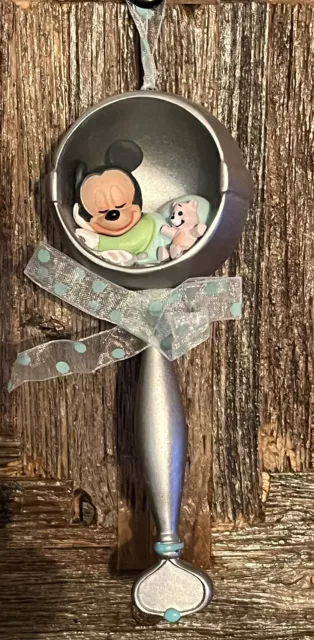 NEW Disney Mickey Mouse Baby 1st Christmas Rattle Sketchbook Ornament  Rattle👶 3