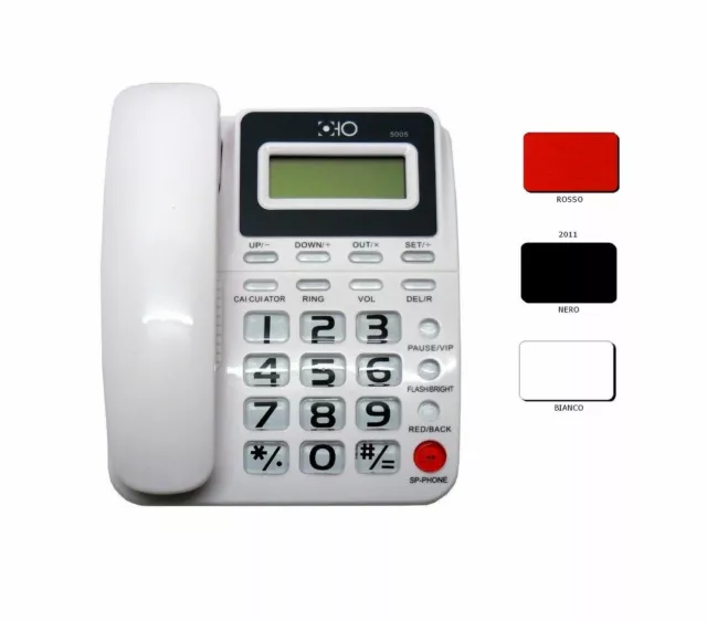 Telefono Casa Fisso Telefono Fisso Da Tavolo Per Anziani, Telefono Con Cavo Multifunzionale A Due Pulsanti Grandi A Due Colori Per Ufficio Hotel (11 Telefoni Fissi - Foto 2