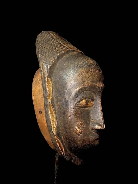 Guro Face Masks Antiques Wall Hanging Primitive Art Collectibles Wood-5245