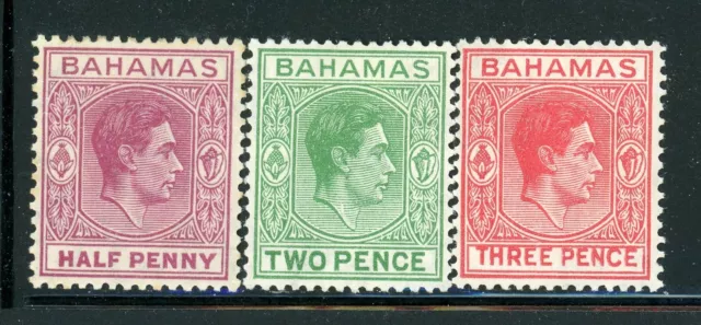 BAHAMAS 154-56 SG149e-54b MH 1951-52 KGVI Definitive set of 3 CV$4