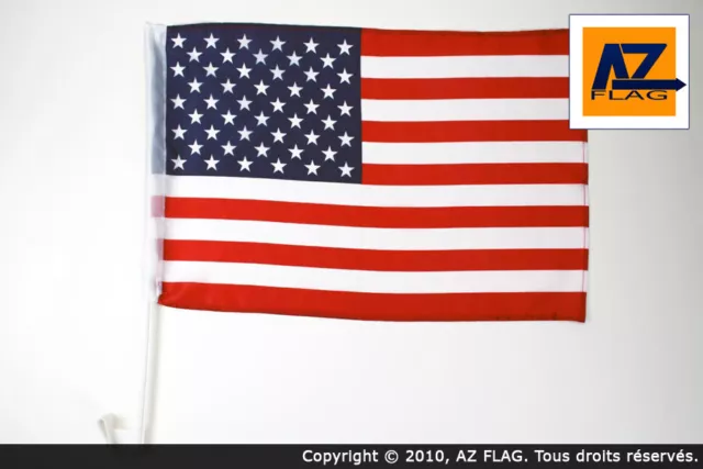 Drapeau de voiture ETATS-UNIS 45x30cm - Carflag AMÉRICAIN - USA 30 x 45 cm - Neu