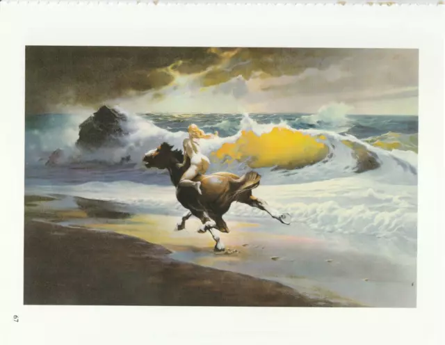 1996 full Color Plate "Wild Ride" by Frank Frank Frazetta Fantastic GGA Print