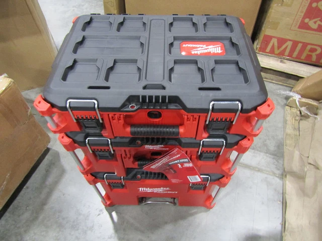 MILWAUKEE 48-22-8400 PACKOUT Modular Storage System Tool Box Set 3 Pc £ ...