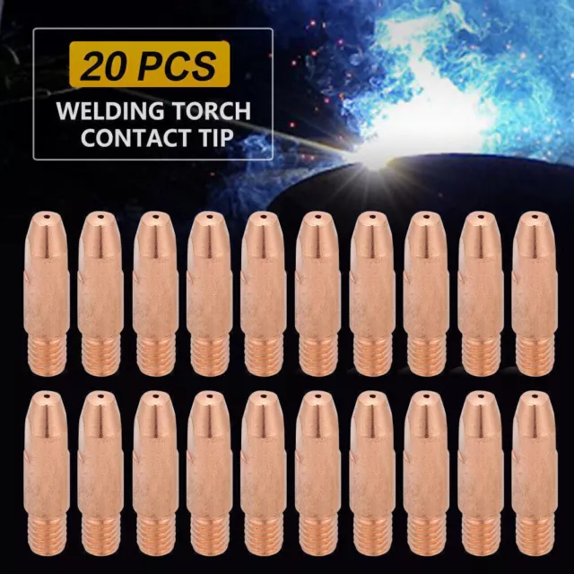 20Pcs Copper Contact Tip M6 for Binzel 24KD MIG/MAG Welding Torch