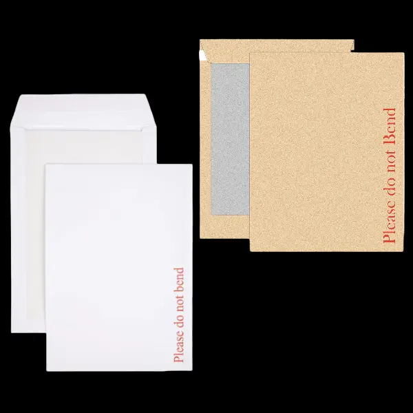 Please Do Not Bend Envelopes White|Brown A5 A4 Grey Cardbaord Backed