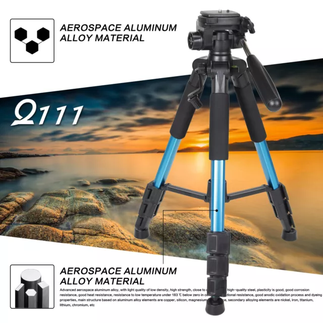 Q111 cavalletto professional,alluminio solido,testa a sfera per fotocamera (blu)