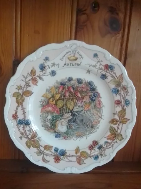 Vintage Royal Doulton Brambly Hedge Four Seasons 8" Collector's Plate Autumn