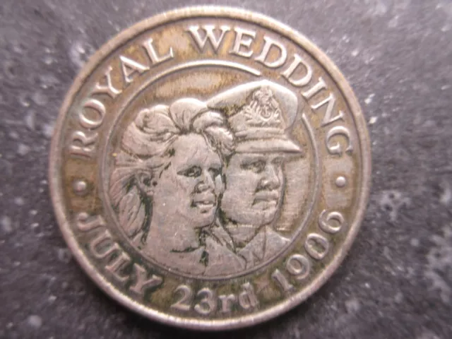 1986 St Helena 50 Pence Ferguson Andrew Royal Wedding Pocket Piece