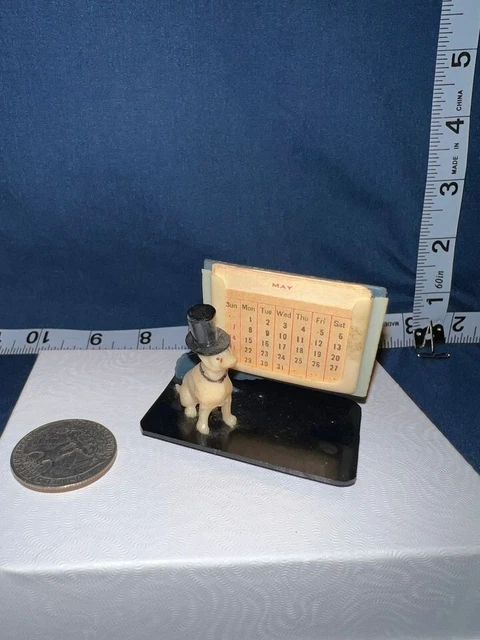Jack Russell Terrier Vintage Celluloid “Any Year” Calendar - 1930’s