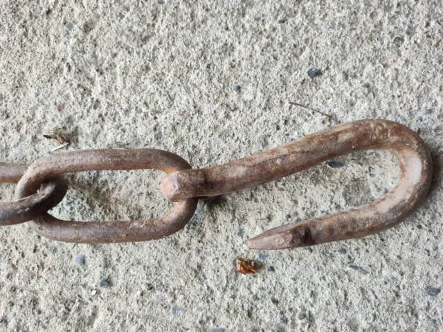 🪵7 1/2' + Antique Logging Chain Wrought Iron Hook Ships Free 😃 2