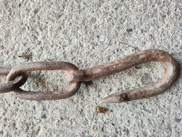 🪵7 1/2' + Antique Logging Chain Wrought Iron Hook Ships Free 😃 2