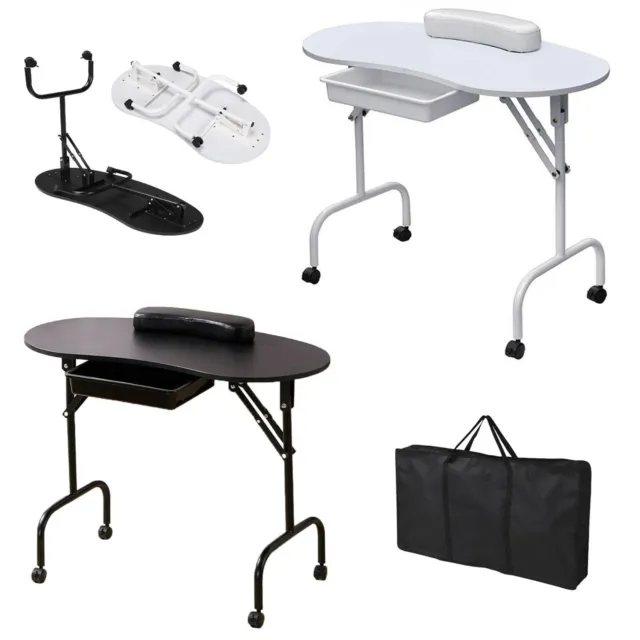 Portable Foldable Manicure Table Beauty Salon Mobile Technician Work Laptop Desk