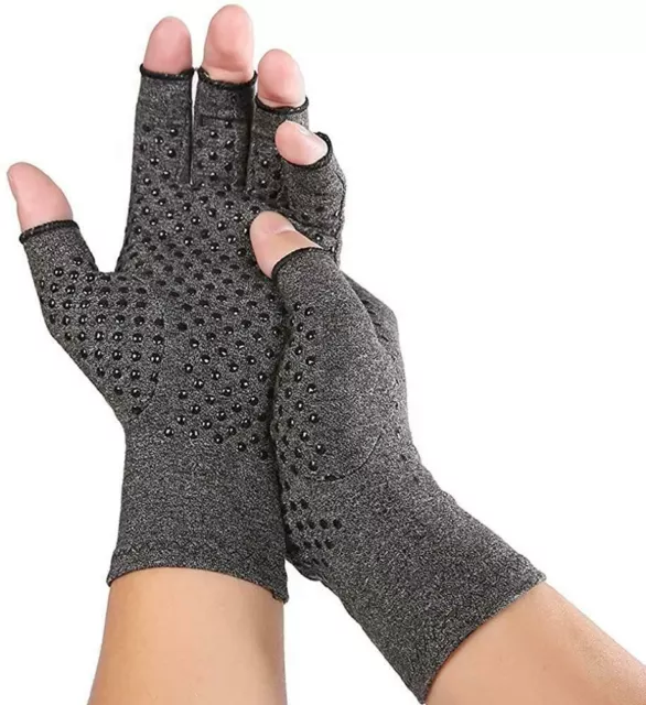 Compression Gloves Anti Arthritis Fingerless Pain Relief Joint Support With Grip