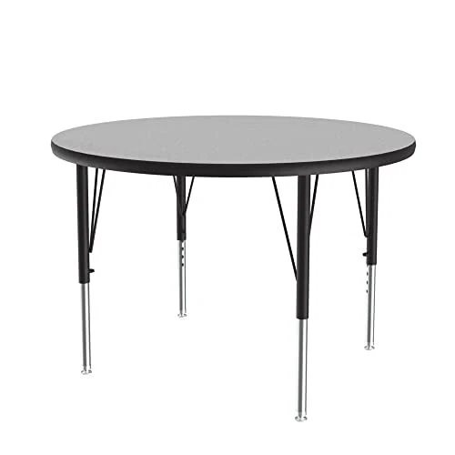 Correll 36" Round Classroom Activity Table Height Adjustable 19"-29" Gray Gra...