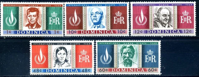 Dominica 1968 Human Rights Year SG 209-13 MNH