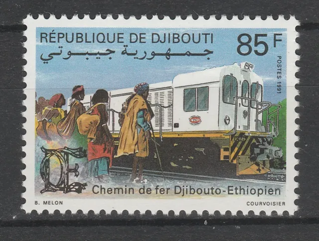 Djibouti  train chemin de fer  locomotives avec Ethiopie 1991 num 680 neuf  **