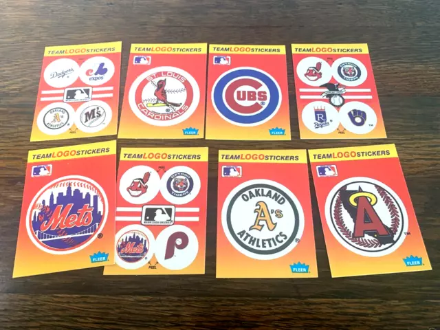 1991 Fleer Baseball Team Logo Stickers Lot