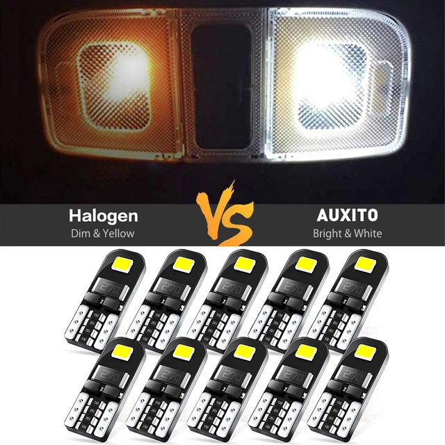 10PCS LED SMD Light W5W T10 CANBUS Wedge White Plate License 194 168 2825 Bulbs