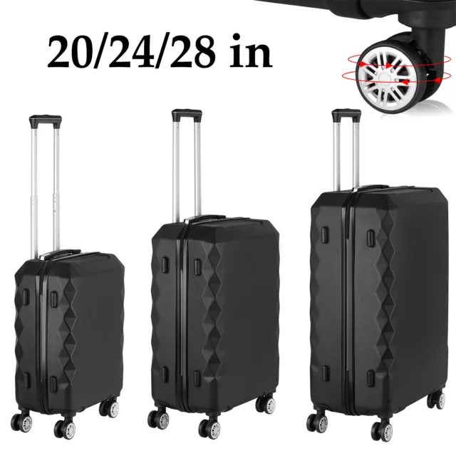 20/24/28in Suitcase Hard Shell Lightweight Luggage ABS w/Spinner Wheels TSA Lock