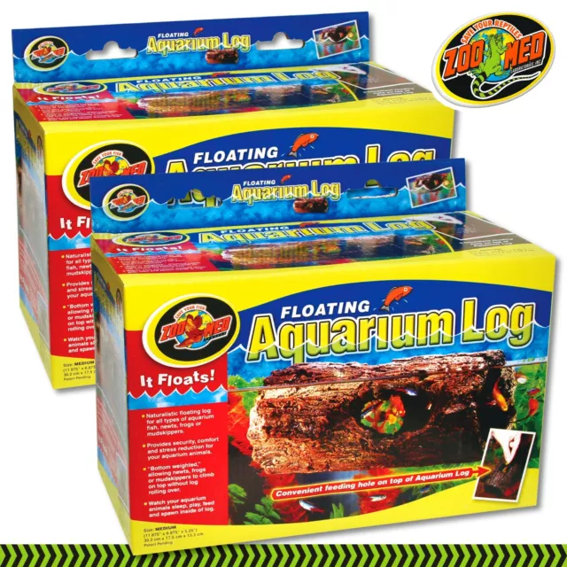 2 X Zoo Med Flottant Aquarium Log Moyen Schwimmstamm pour Poissons Grenouilles