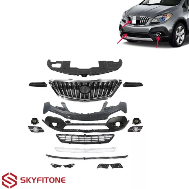 Fits Buick Encore 13-16 Front Grille&Bumper Cover Body Kits&Radiator Cover 17PCS