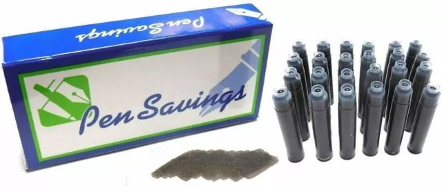 Fountain Pen Refill Ink Cartridges to Fit Caran D'Ache Pens, 24 Pack