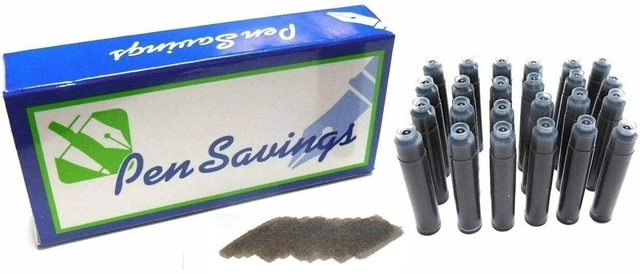 Fountain Pen Refill Ink Cartridges to Fit Montegrappa Pens, 24 Pack