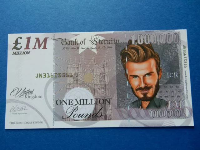 One Million Pound Novelty Note DAVID BECKHAM Fantasy Bill £1,000,000 UK Football