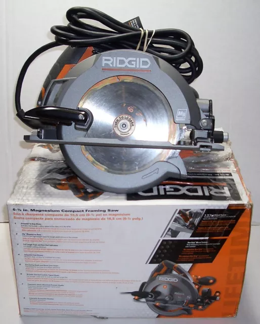 RIDGID 6 1/2' MAGNESIUM COMPACT FRAMING SAW w  BLADE & ALLEN WRENCH R3204 BOX