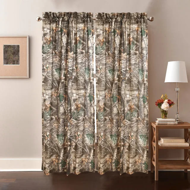 Realtree Edge Rod Pocket Curtain Camouflage Forest Hunter Design Size 42"x87" in