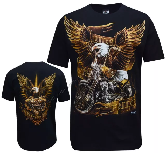 New Eagle Biker Native American Indian Motorbike Motorcycle T - Shirt M - 4XL