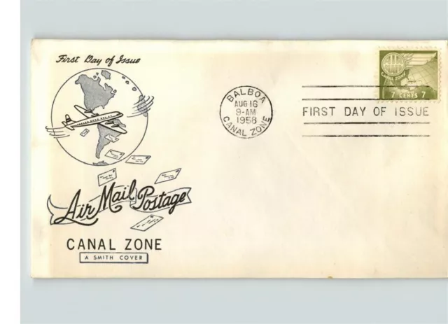 BALBOA HEIGHTS Canal Zone, 1958 Airmail First Day of Issue