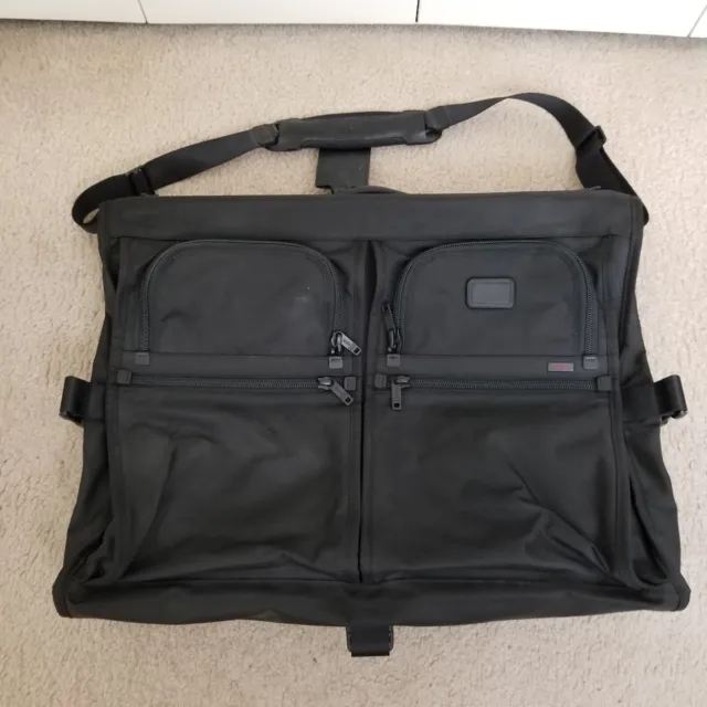 Tumi Garment Bag Black Alpha Bi Fold Ballistic Nylon Carry On Travel 22134DH