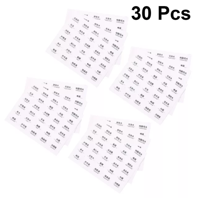 30 Pcs Cosmetic Sort Stickers Waterproof Easy to Remove Label