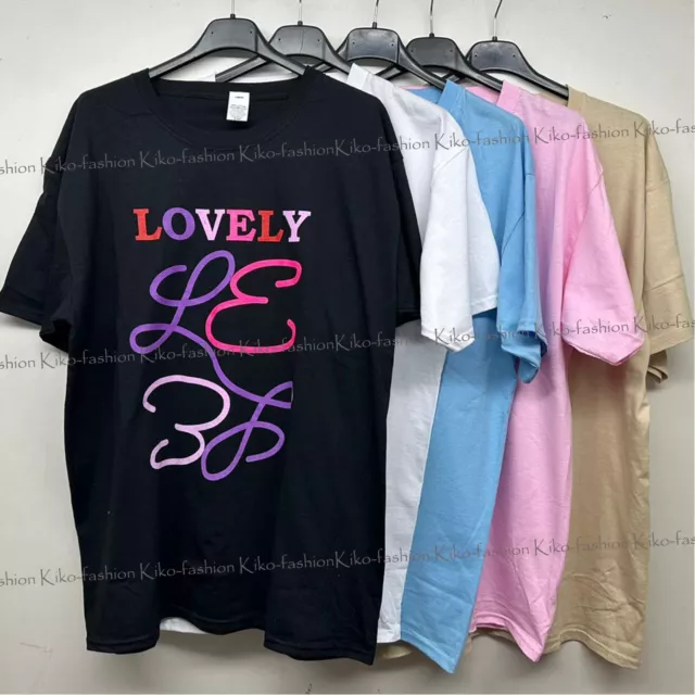 Womens Lovely T Shirt Ladies Oversize Baggy Short Sleeve Slogan T-shirt Tee Tops