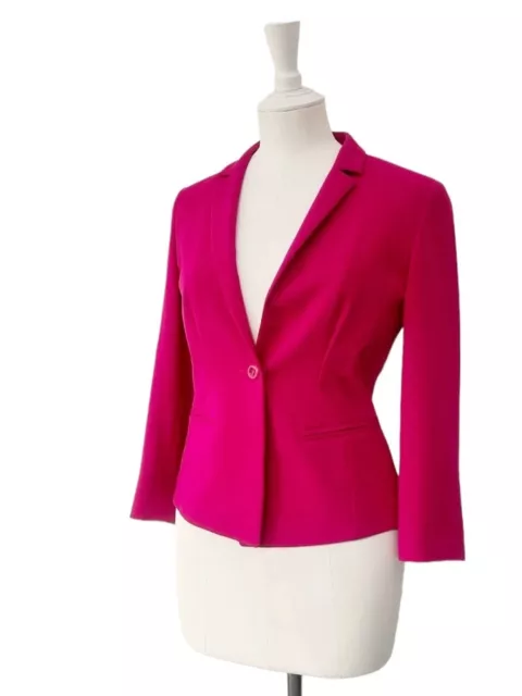 Women’s Max Mara Studio Blazer Jacket Single Breasted Smart Hot Pink U.K. 8