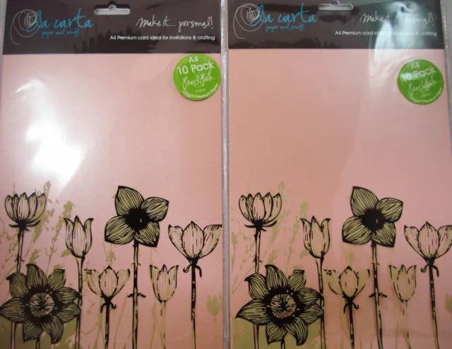 2 x 10pk A4 Premium 120gsm Card Paper Pearl Pink Craft DIY FREE POSTAGE