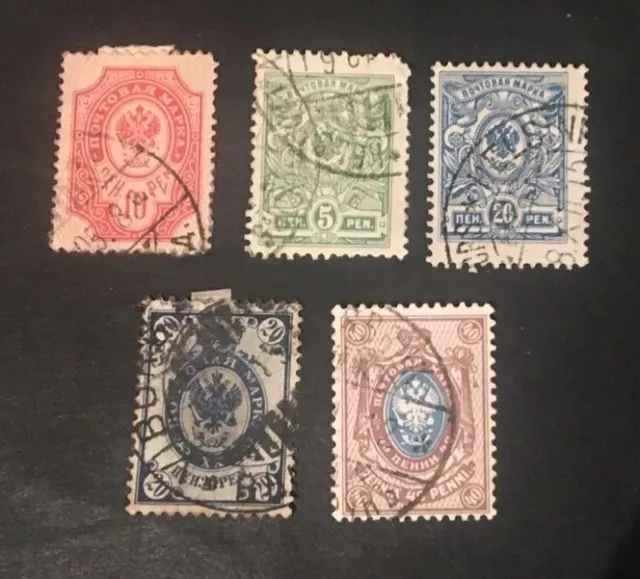 Finland Suomi 1901-1915 - 5 used stamps