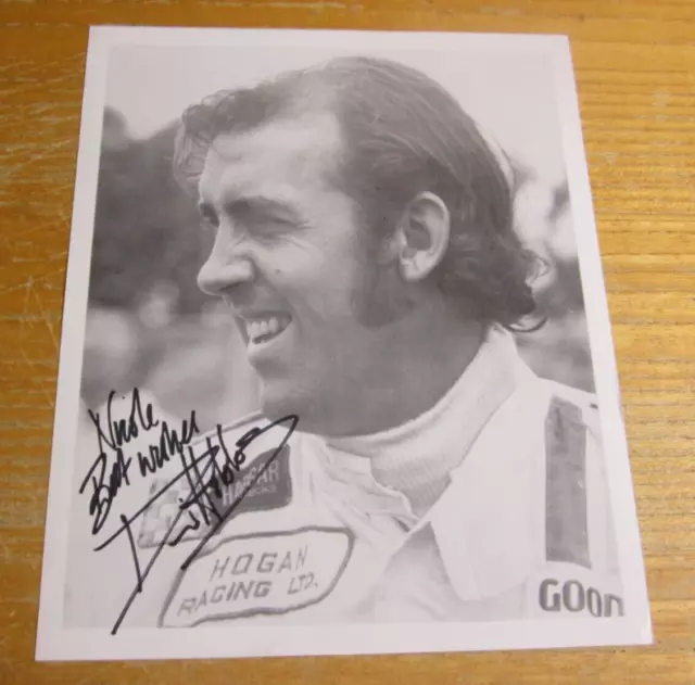 David Hobbs Driver Autographed 8.5X10.25 Photo Formula One Le Mans Racing HOF