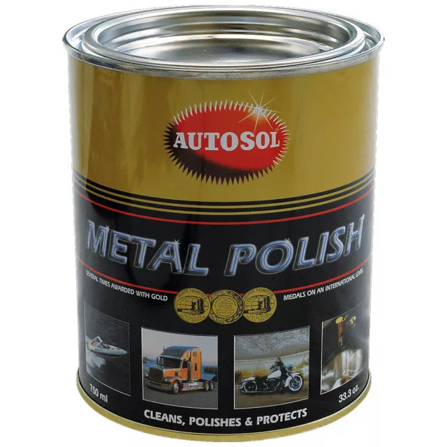 750ml Autosol Multi Purpose Metal Polish Paste Chrome Aluminum Cleaner Tin