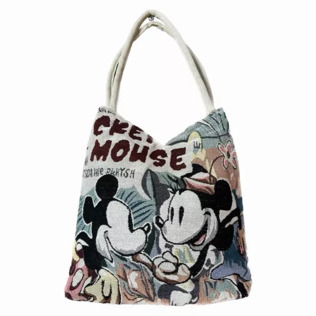 Upcycled Handmade Small Mickey Mouse Minnie Mouse Shoulder Tote Bag Casual