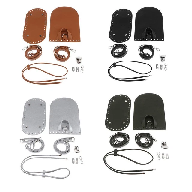 Bolso de mano de ganchillo de cuero mixto hágalo usted mismo, que teje kits, bolso de compras bolso de mano