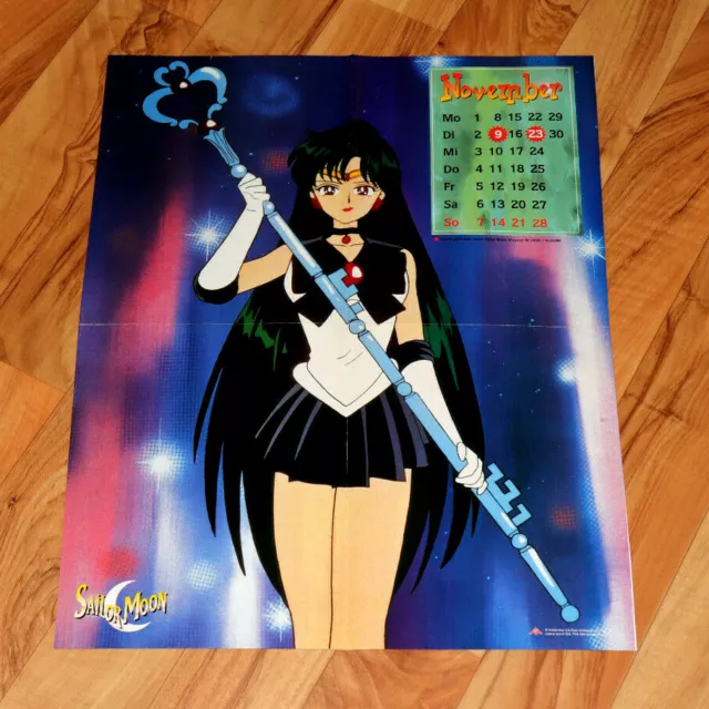 1999 Sailor Moon Sailor Pluto / Sailor Jupiter Manga Anime Old Calendar Poster