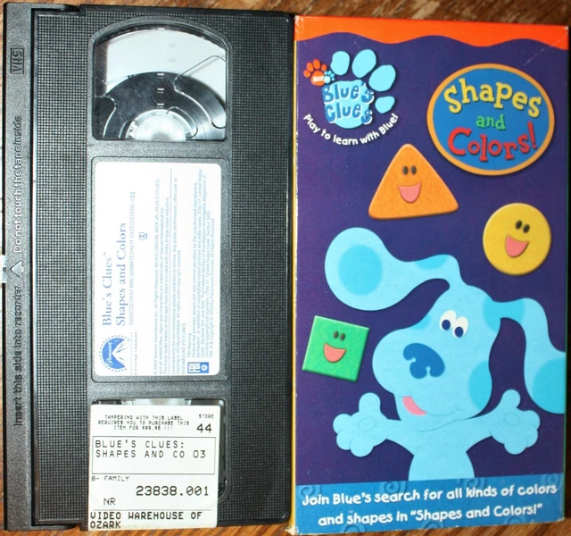 BLUE'S CLUES SHAPES AND COLORS! (vhs) Blue the dog, Joe. Good Cond
