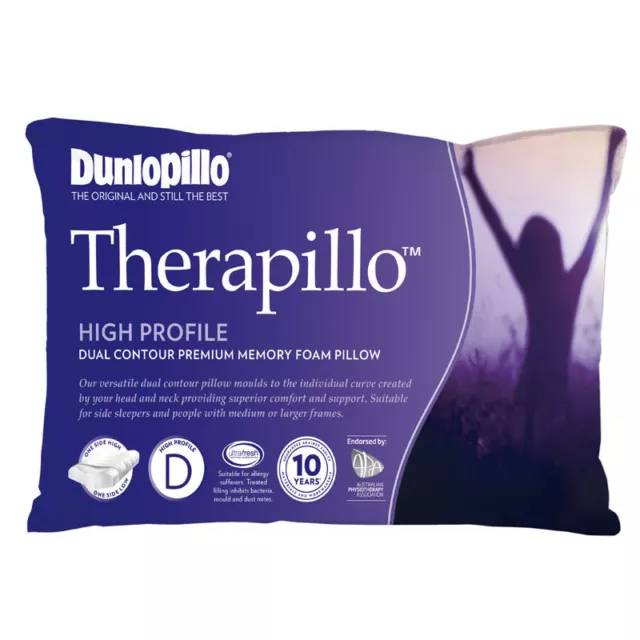 Dunlopillo Therapillo PREMIUM MEMORY FOAM Dual Contour High Profile Pillow