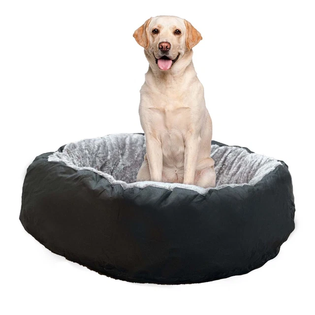 Dog Bed Donut Soft Round Plush Pet Beds For Calming Pet Anti Anxiety Washable