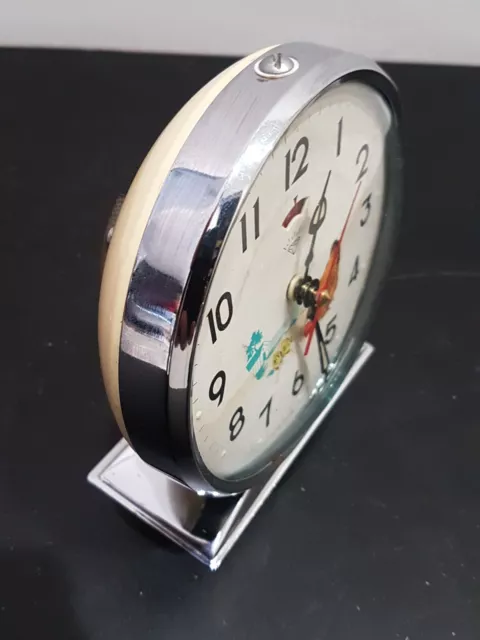 Orologio Sveglia Da Tavolo SHANGHAI CHINA DIAMOND GALLINA Animata Vintage